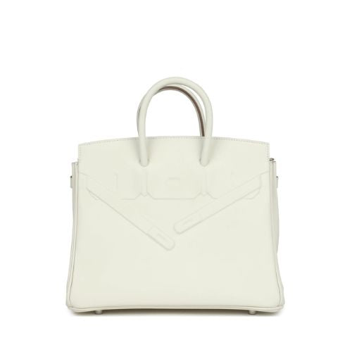 Sac à main Hermes Birkin Shadow 35 cm en cuir Swift Blanc