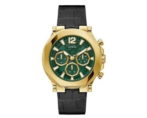 Montre GUESS multifonction US Homme Cuir Marron